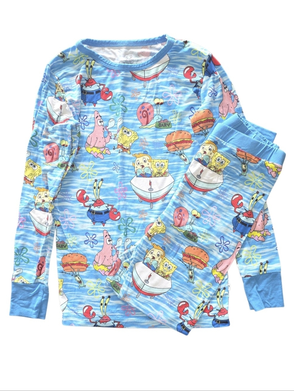 Little Peanut Bamboo SpongeBob SquarePants PJ Set Unisex Size 9/10 NWOT